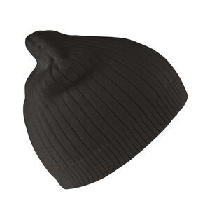 Result Winter Essentials Unisex Adult Knitted Cotton Beanie / Black